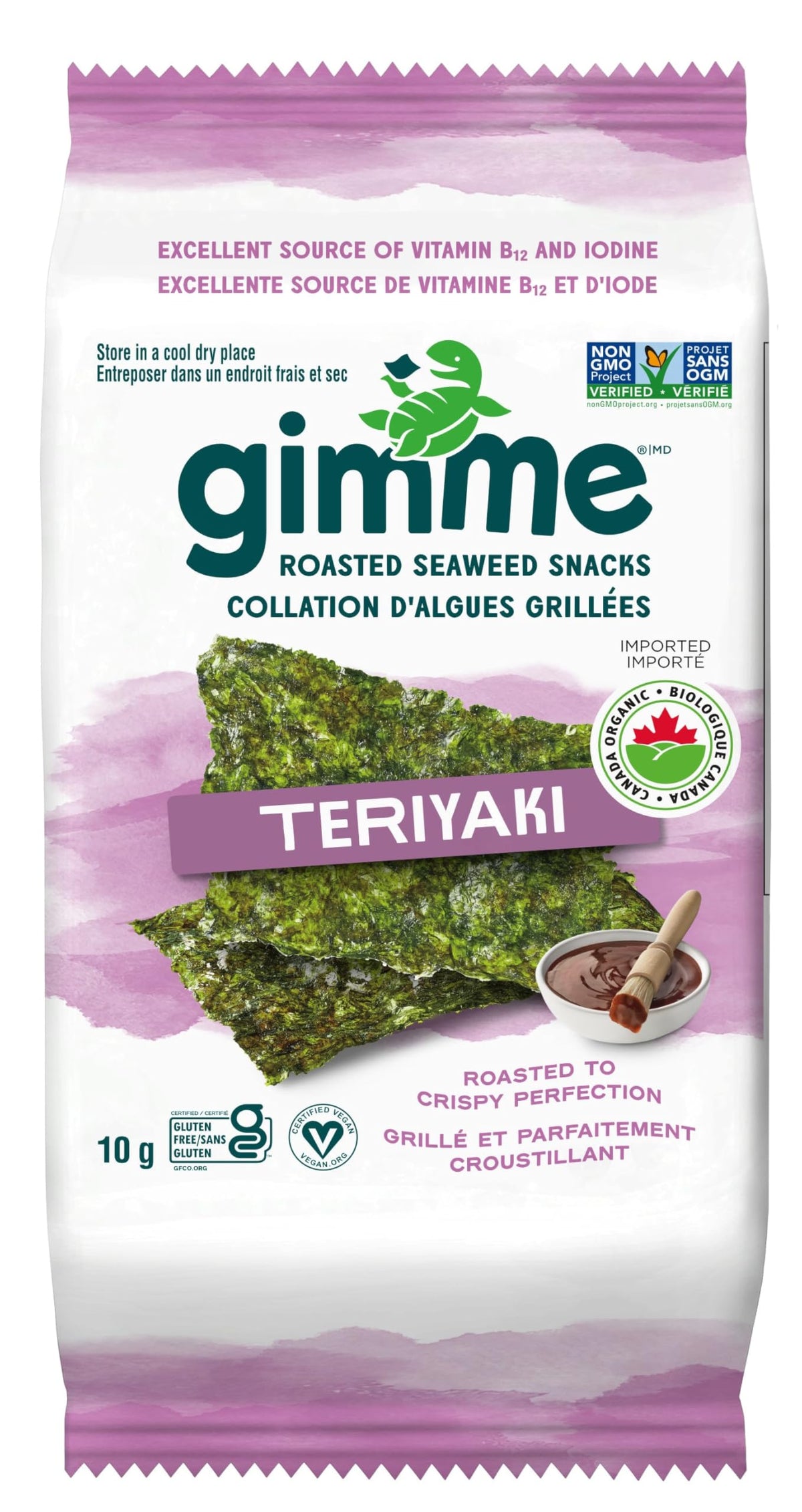 gimMe Organic Roasted Seaweed Sea Salt Favour Snacks 30g Multipack 6 x 5g