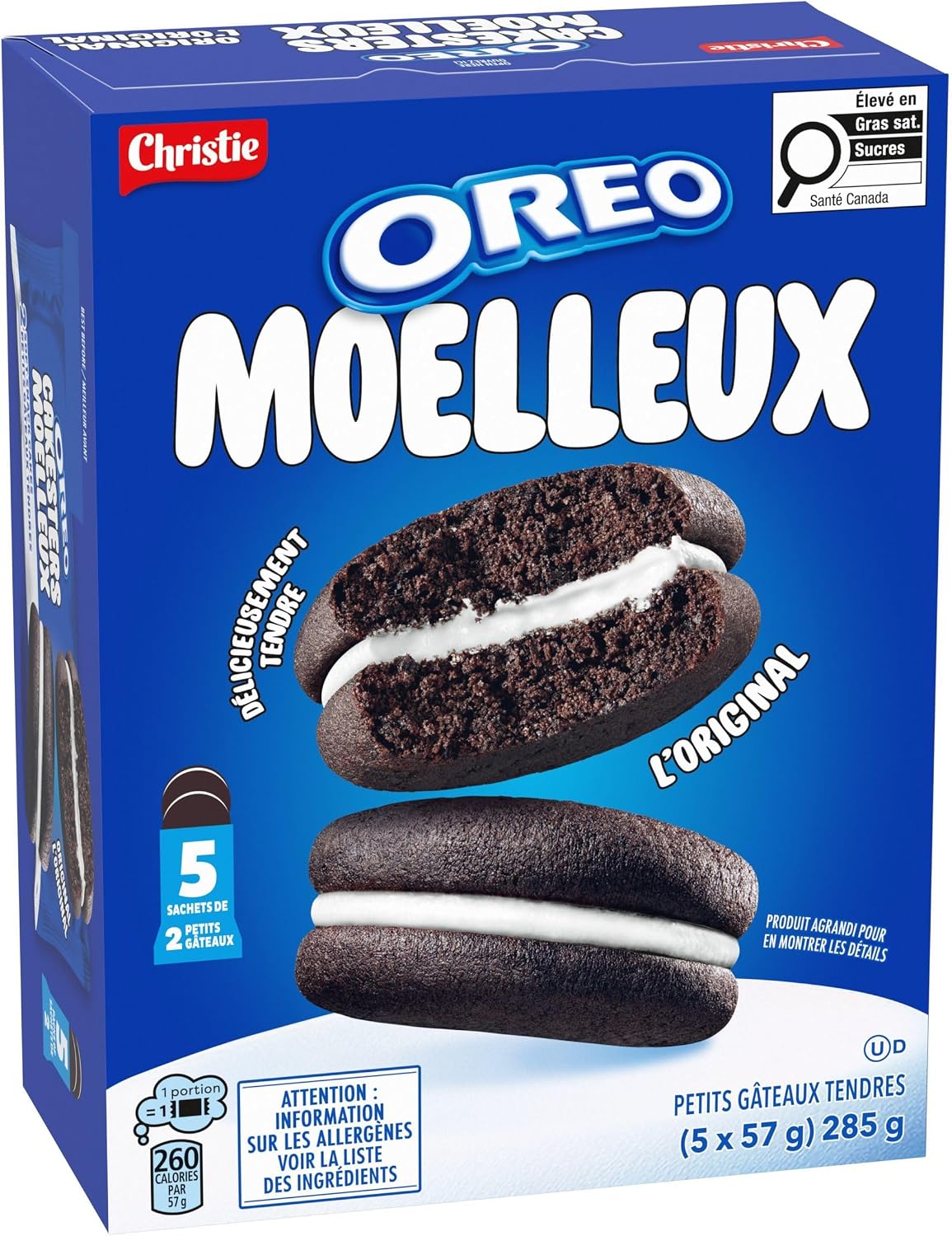 Oreo, Cakesters Soft Snack Cakes, Original, 285g (Pack of 5, 57g each)