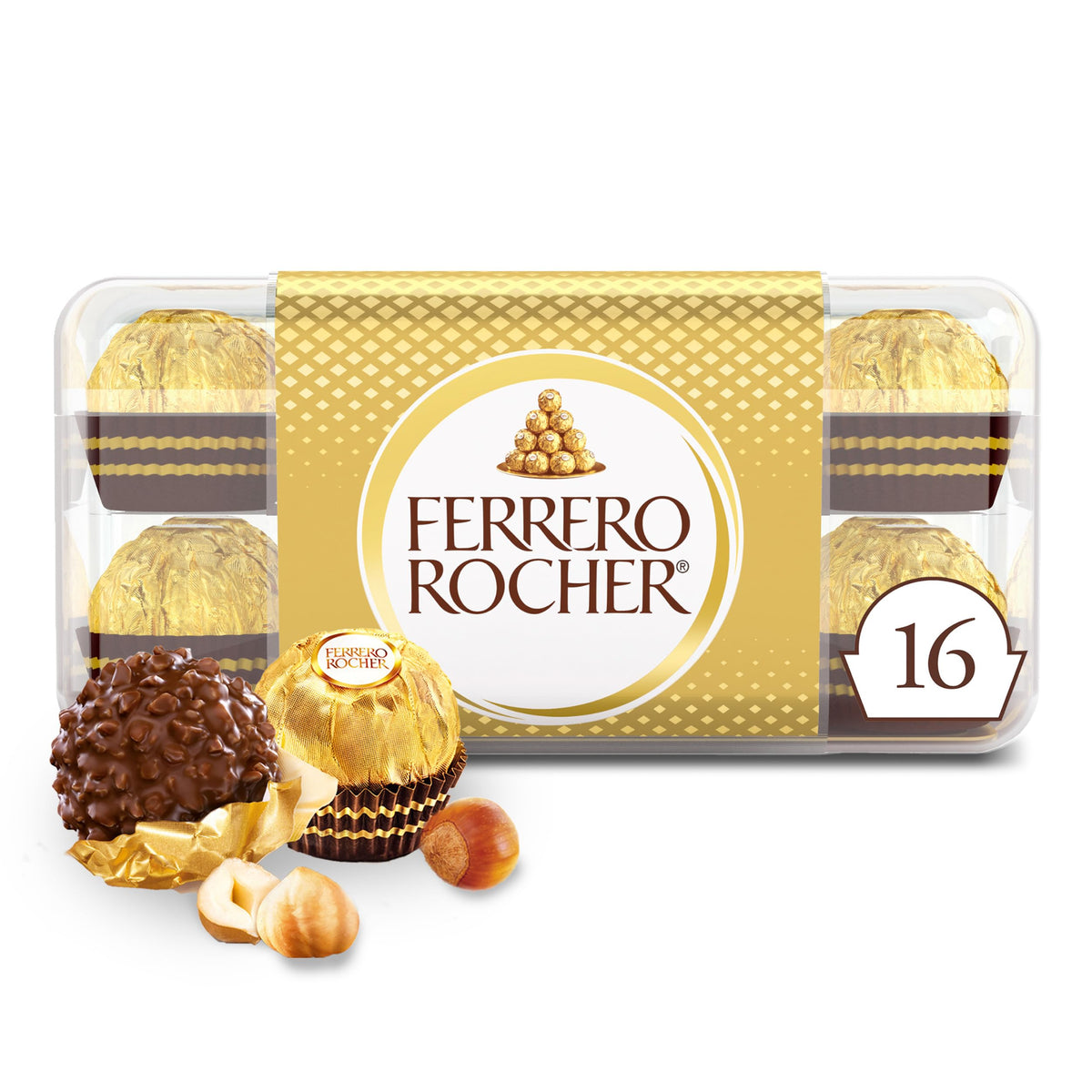 FERRERO ROCHER Fine Hazelnut Milk Chocolates - 3-Piece 37.5 g Pack x 12