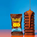 AWAKE - Caffeinated Chocolate Bites - Caramel Milk Chocolate, 50 Count - 50mg Caffeine - Individually Wrapped Energy Bites - Coffee Alternative - Fairtrade, Gluten Free, Non GMO - 0.48oz