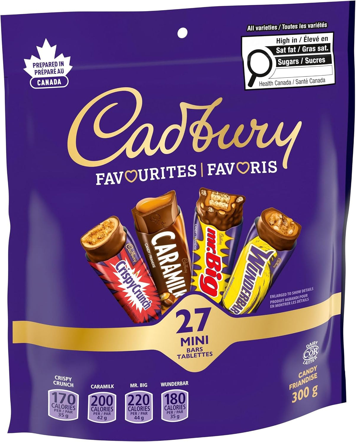 Cadbury Favourites, Assorted Mini Bars, Chocolate Bar, 300g (Pack of 27)