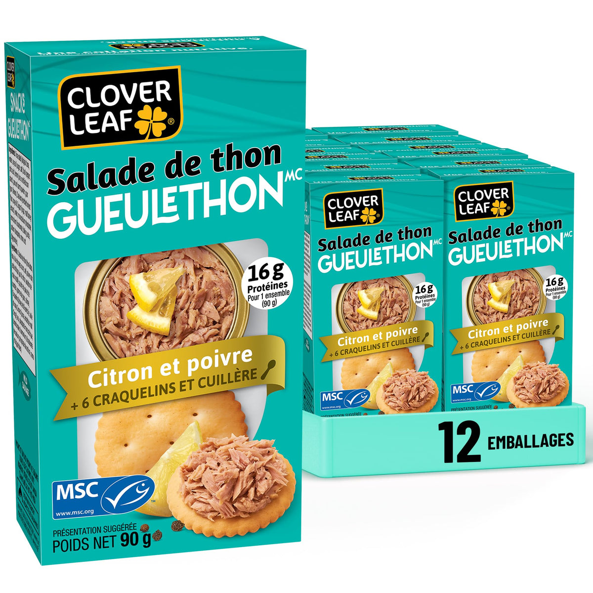 Clover Leaf Classic Tuna Salad Snack Kit, 90g, 12 Count
