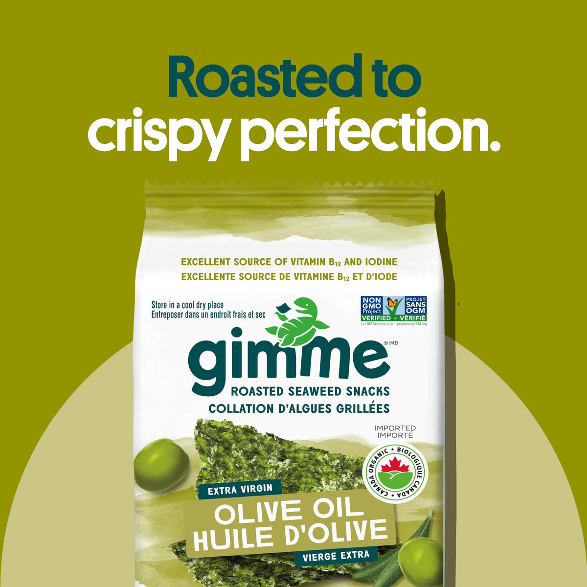 gimMe Organic Roasted Seaweed Sea Salt Favour Snacks 30g Multipack 6 x 5g