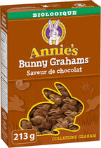 ANNIE'S Chocolate Graham Cookies Snacks, Organic, No Artificial Flavours, No Synthetic Colours, 213 Grams Package of Bunny Shaped Cookies, Chocolate