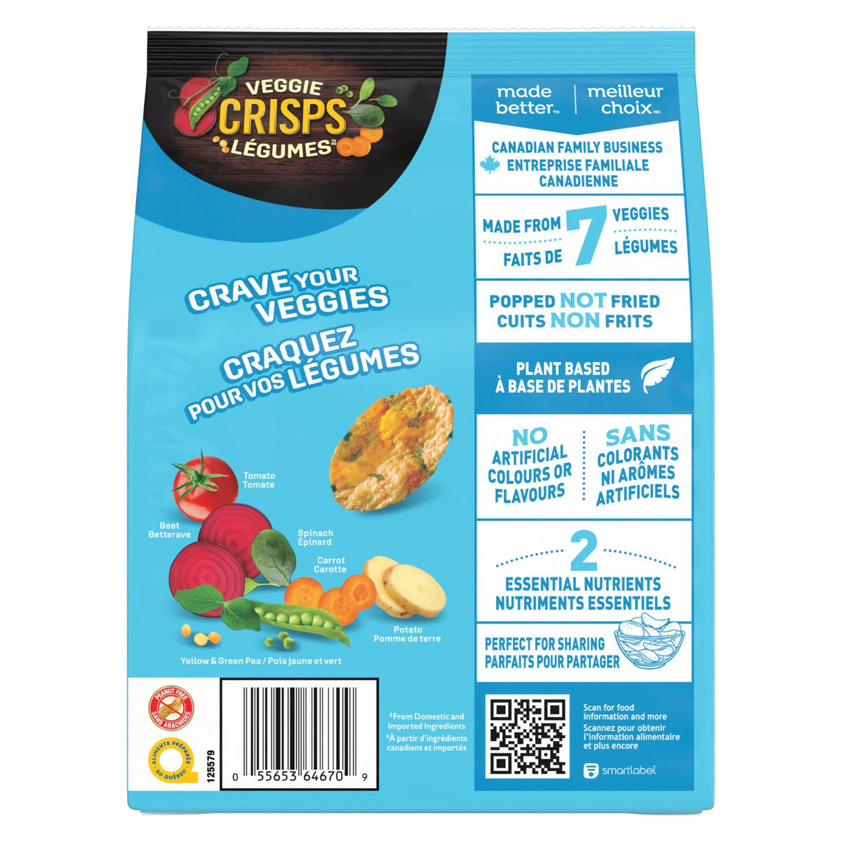 Dare Veggie Crisps Barbecue - Crunchy, Popped Snacks Made with Real Vegetables like Yellow and Green Peas, Tomatoes, and Carrots 100g Pack