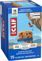 Clif Bar, Energy Bars, Chocolate Chip, High Protein, 1.02 kg (Pack of 15)