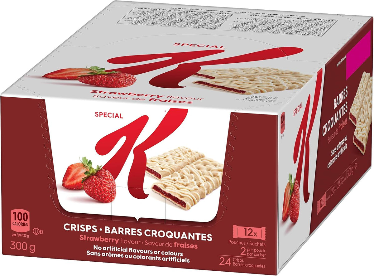 Special K Fruit Crisps, Strawberry Flavour Caddy, 24 Bars, 300 Grams