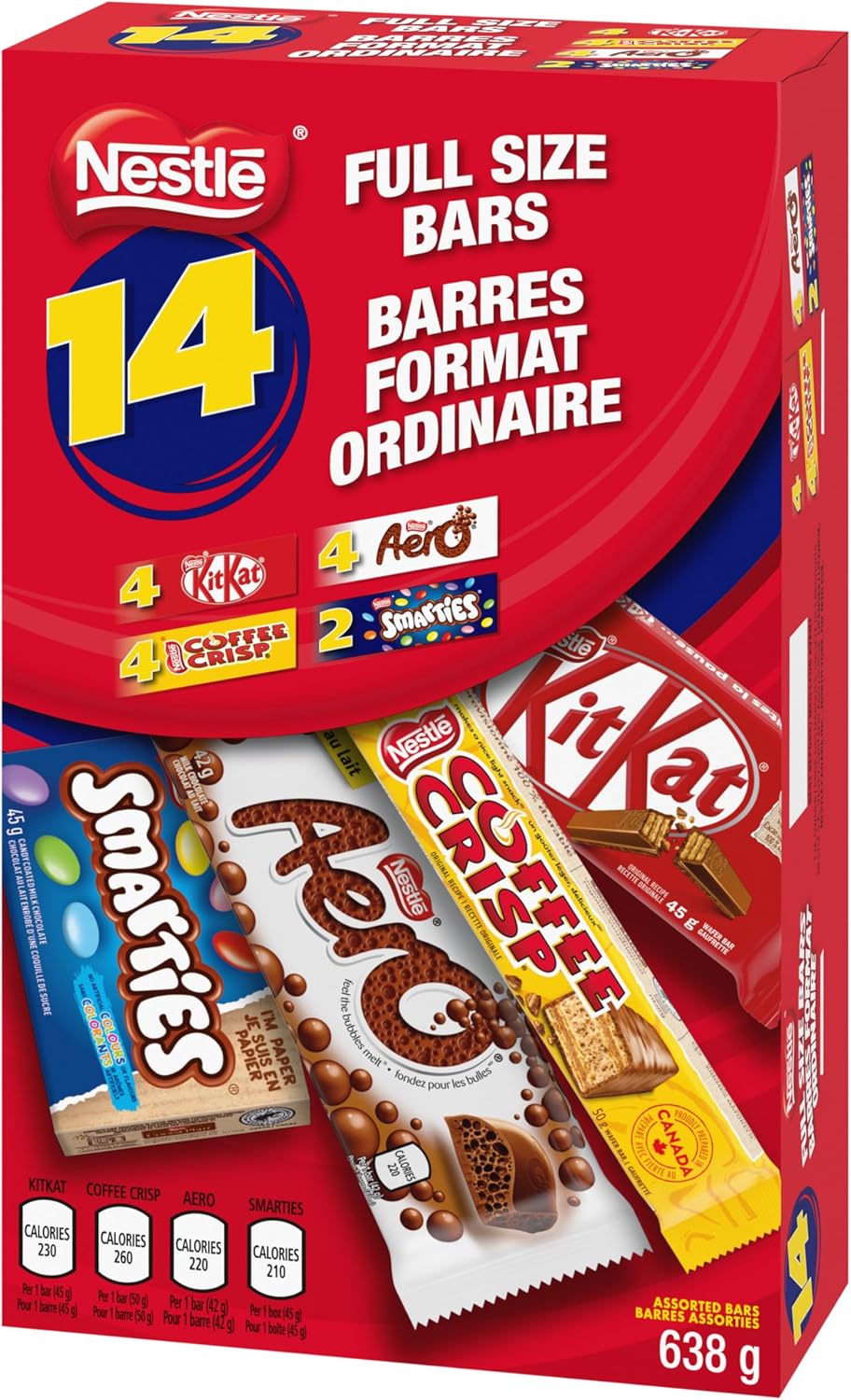NESTLE Full Size KitKat, Aero, Coffee Crisp & Smarties, 638 g
