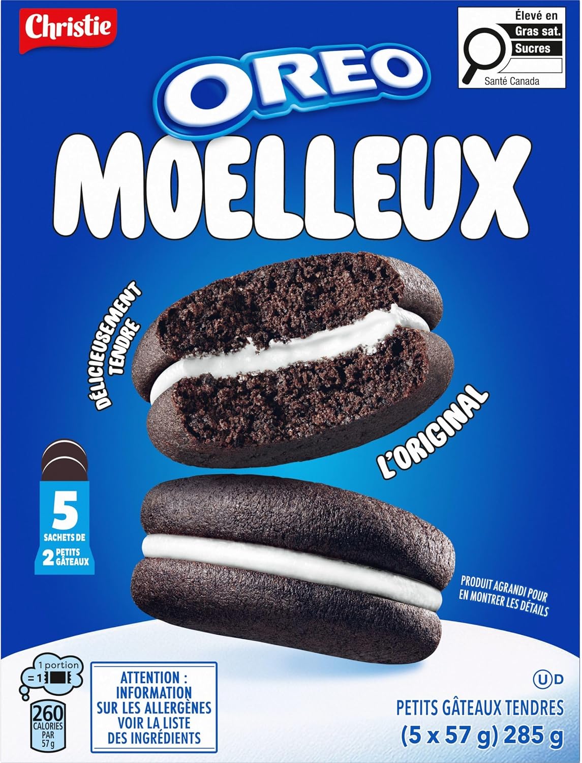 Oreo, Cakesters Soft Snack Cakes, Original, 285g (Pack of 5, 57g each)