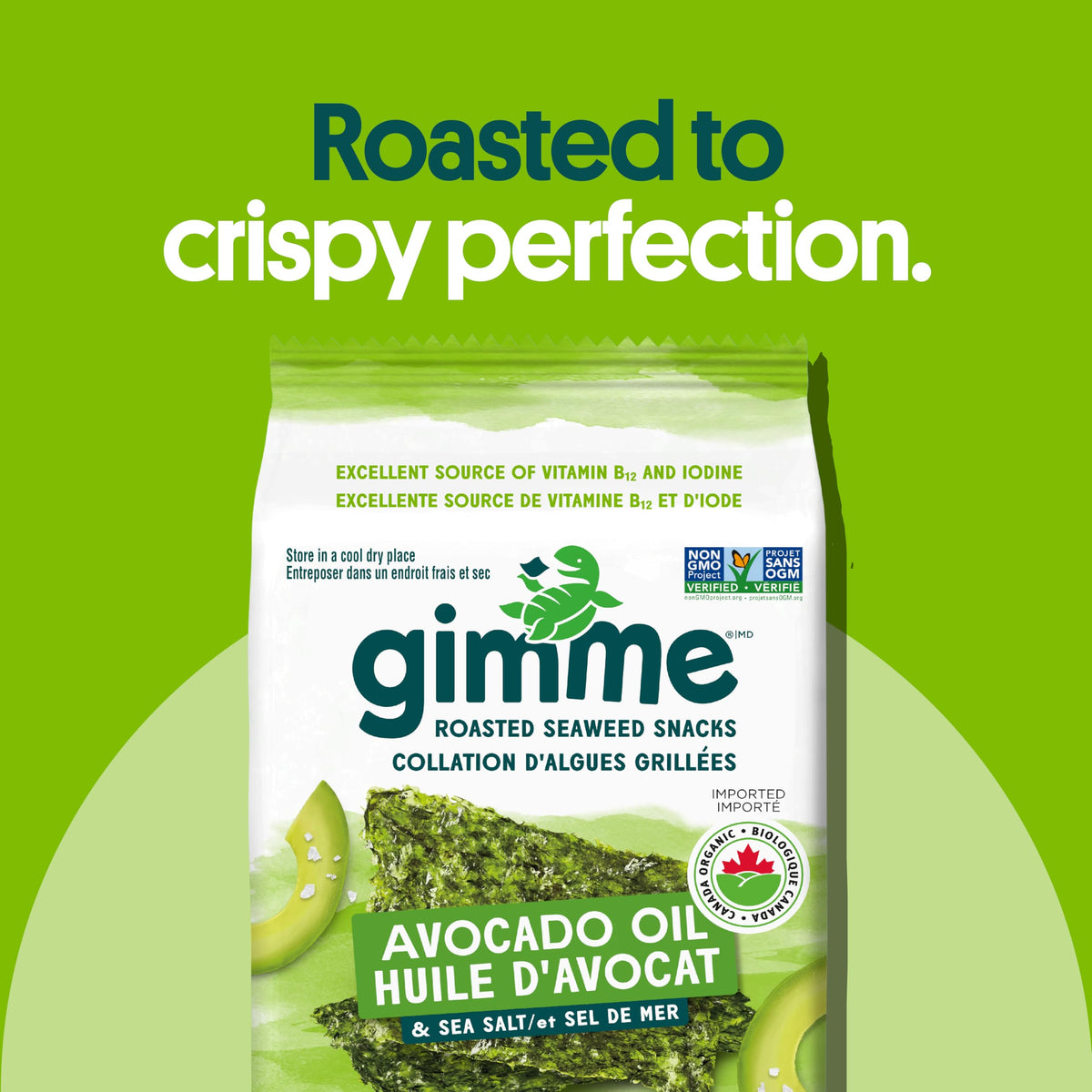 gimMe Organic Roasted Seaweed Sea Salt Favour Snacks 30g Multipack 6 x 5g