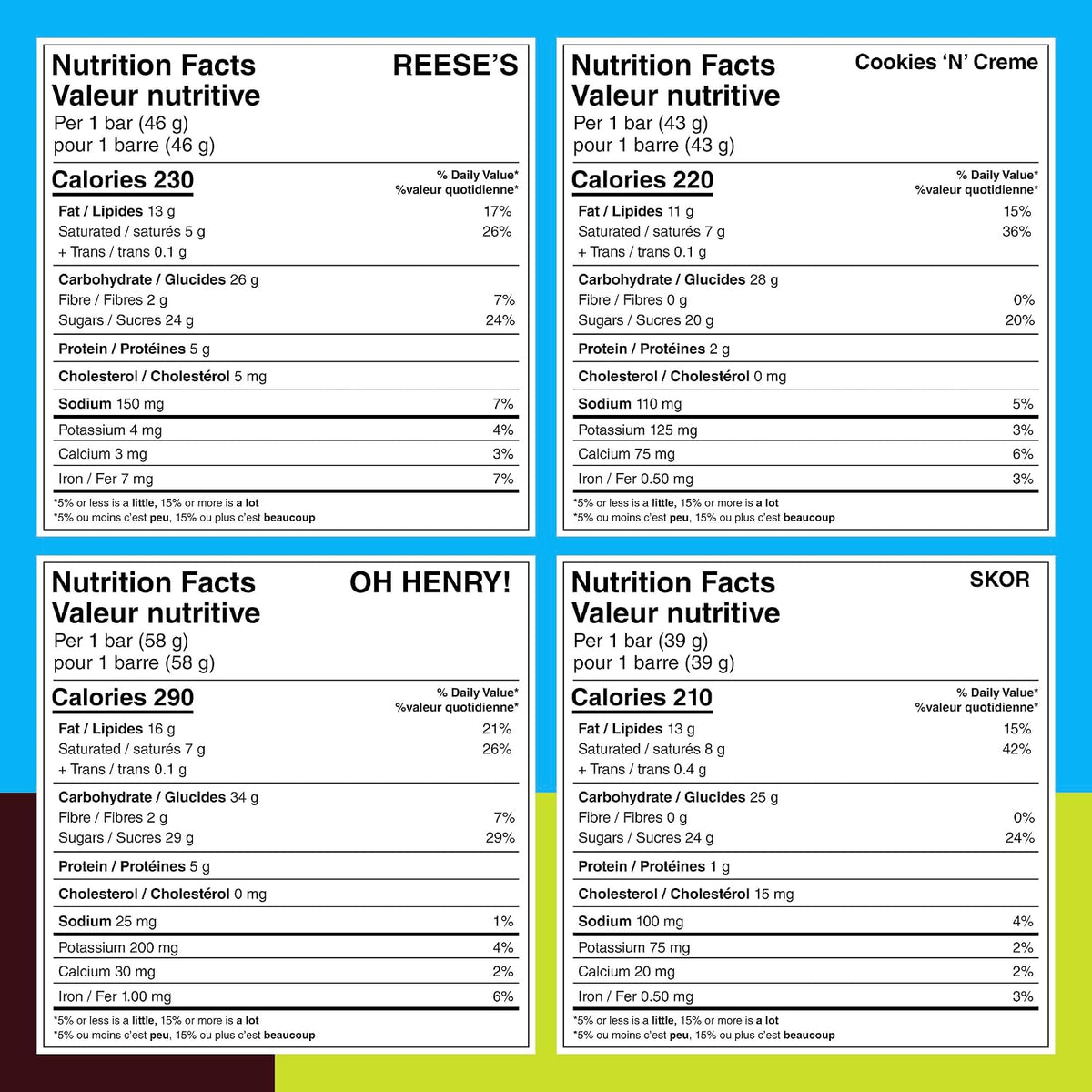 HERSHEY'S Full-Size Chocolate Bars Variety Pack, 15 Bars, 705 g