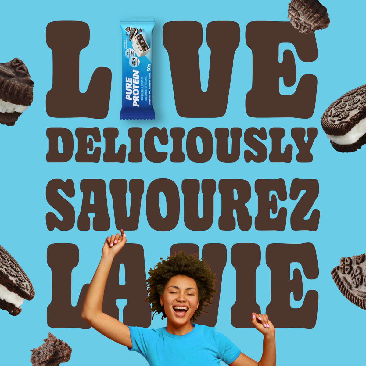 Pure Protein Bars - Nutritious, Gluten Free bar, made with Whey protein blend - low sugar, protein snack. Deliciously satisfying. Made in Canada, Chocolate Peanut Caramel (Pack of 6)