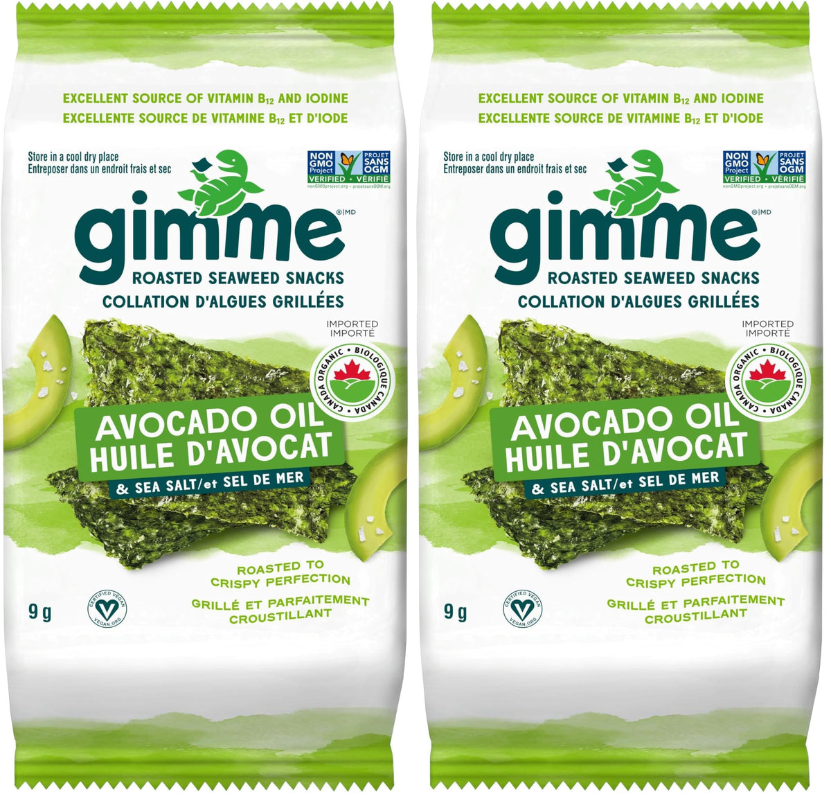gimMe Organic Roasted Seaweed Sea Salt Favour Snacks 30g Multipack 6 x 5g