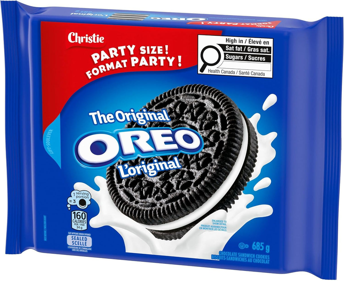Oreo, Original Chocolate Sandwich Cookies, PARTY SIZE, 685 g