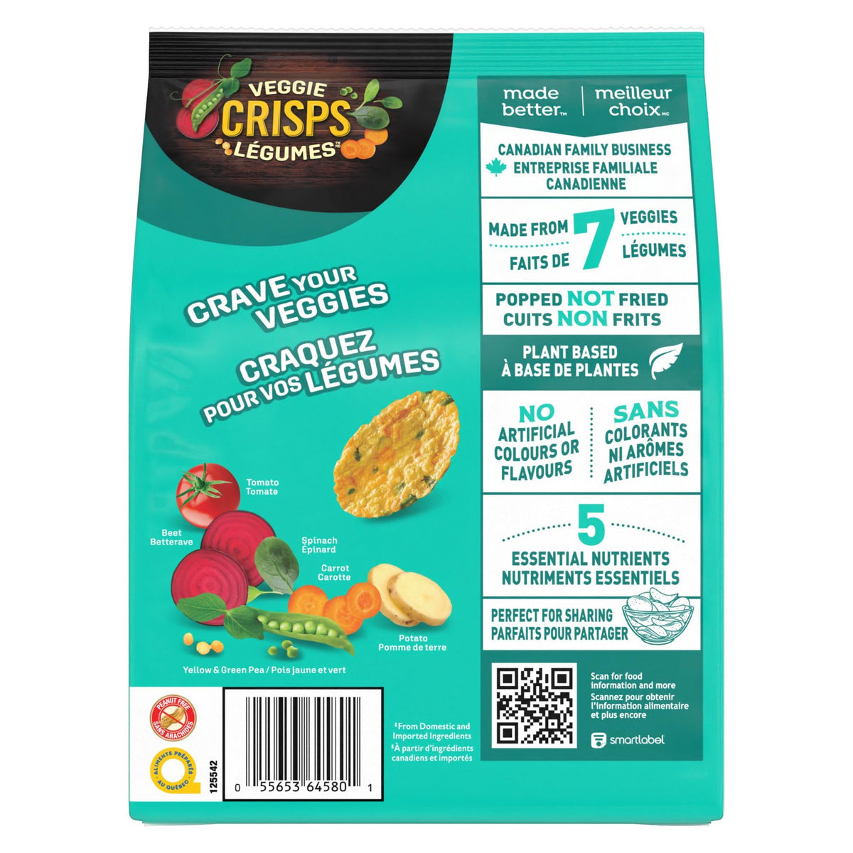 Dare Veggie Crisps Barbecue - Crunchy, Popped Snacks Made with Real Vegetables like Yellow and Green Peas, Tomatoes, and Carrots 100g Pack