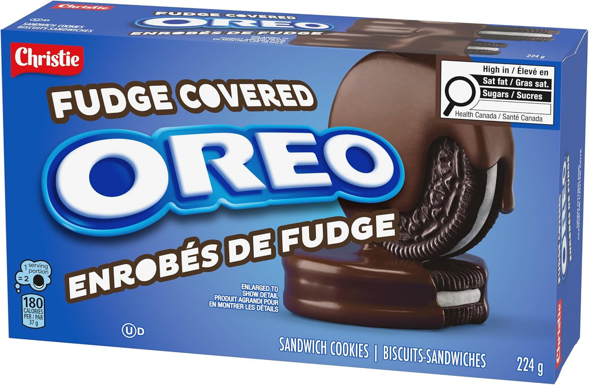 Oreo, Fudge Covered Sandwich Cookies 224 g, Baked in Canada