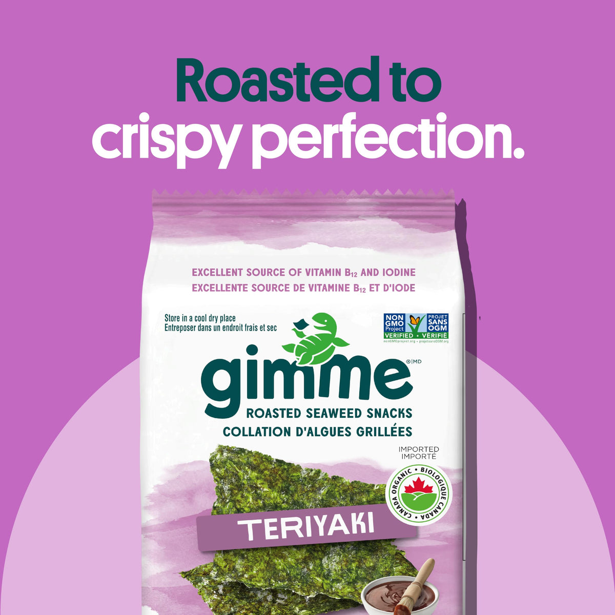 gimMe Organic Roasted Seaweed Sea Salt Favour Snacks 30g Multipack 6 x 5g