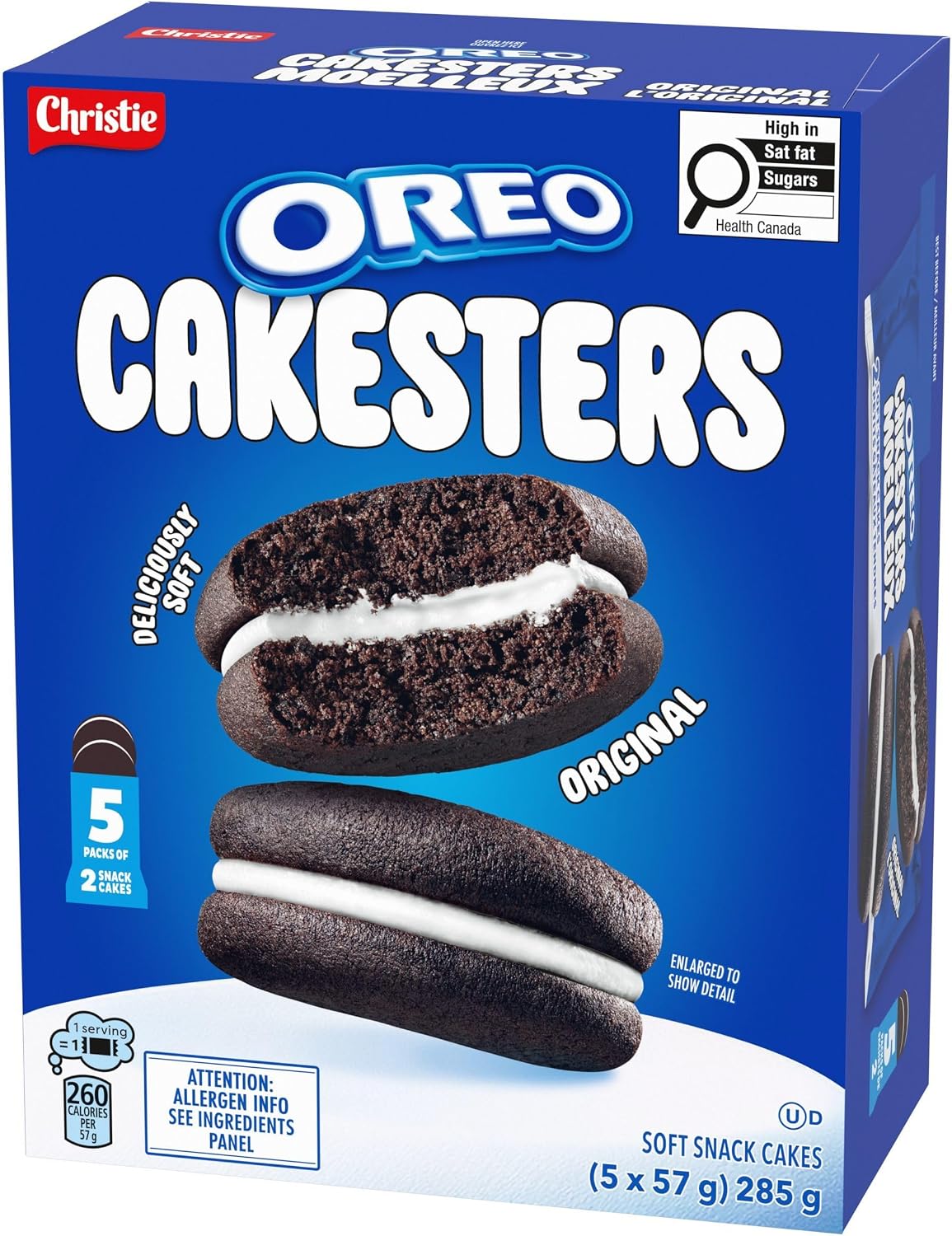 Oreo, Cakesters Soft Snack Cakes, Original, 285g (Pack of 5, 57g each)