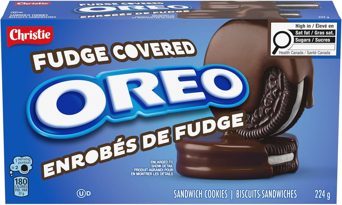 Oreo, Fudge Covered Sandwich Cookies 224 g, Baked in Canada