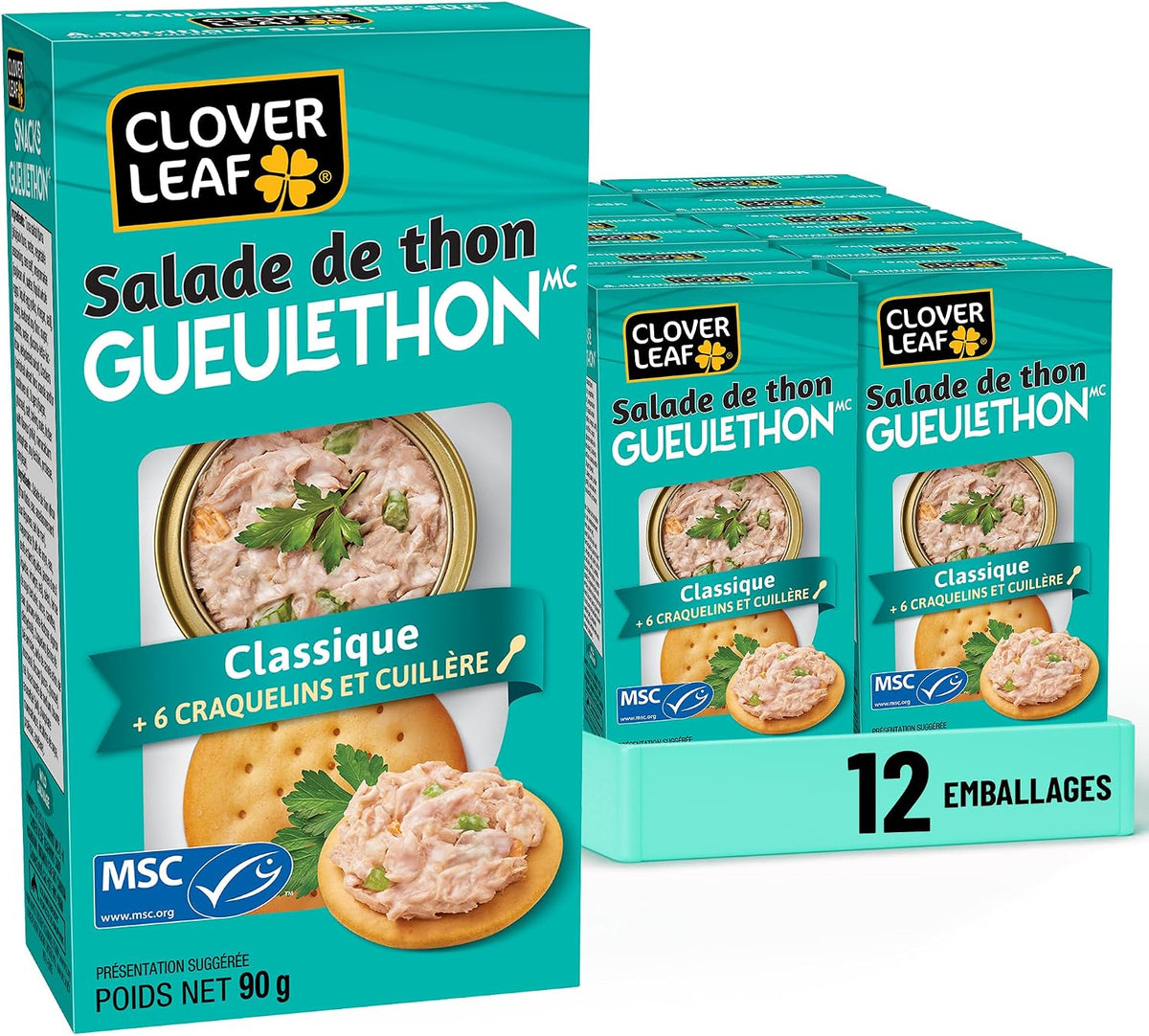 Clover Leaf Classic Tuna Salad Snack Kit, 90g, 12 Count