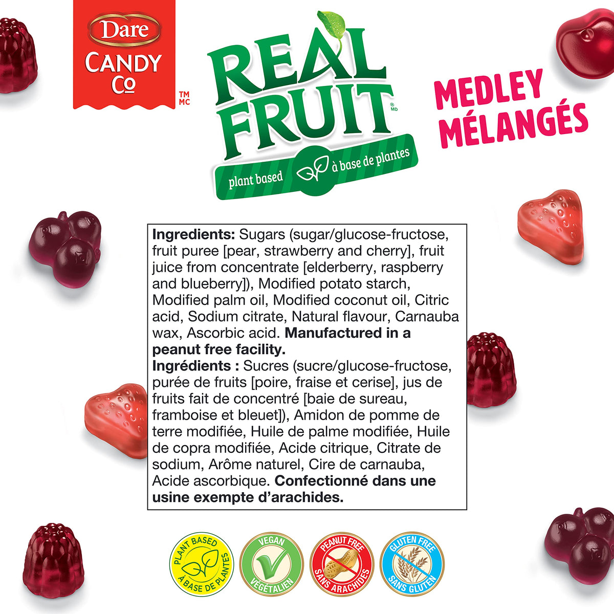 REALFRUIT Superfruits Gummy Candy - Made with Real Fruit, Vegan, Gluten & Peanut-Free Snack for Adults and Children, Proudly Canadian Company, Cranberry, Black Currant, Blueberry and Blackberry, 180g