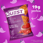 Quest Nutrition Chili Lime Flavour Tortilla Style Protein Chips, High Protein, Baked, Not Fried, Gluten Free, 1g Sugar, 4g Carbs, 8ct