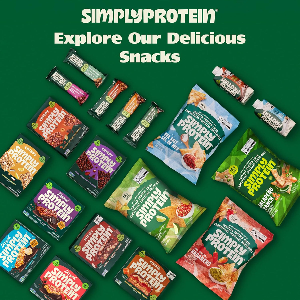 Simply Protein Best Sellers Variety Pack Protein Bars, Gluten Free, Vegan, High Protein Snacks, 15 Count
