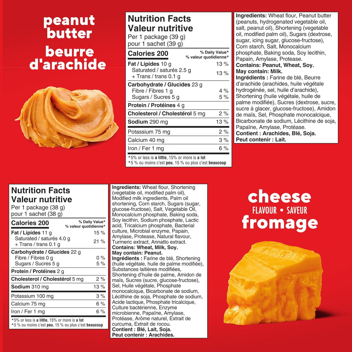 Ritz Snackwiches, Cheese Flavoured, Real Peanut Butter Crackers, 1.23 kg