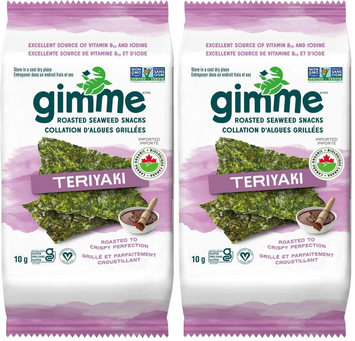 gimMe Organic Roasted Seaweed Sea Salt Favour Snacks 30g Multipack 6 x 5g