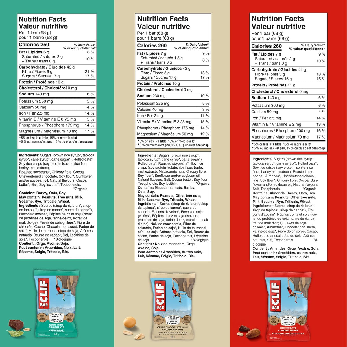 Clif Energy Bar, Variety Pack of 16 Individually Wrapped Bars, 68 g